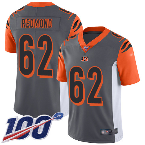 Cincinnati Bengals Limited Silver Men Alex Redmond Jersey NFL Footballl #62 100th Season Inverted Legend->cincinnati bengals->NFL Jersey